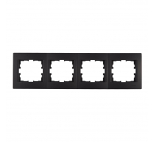 Рамка 4-ая горизонтальная Lezard Karina черная 707-4200-149