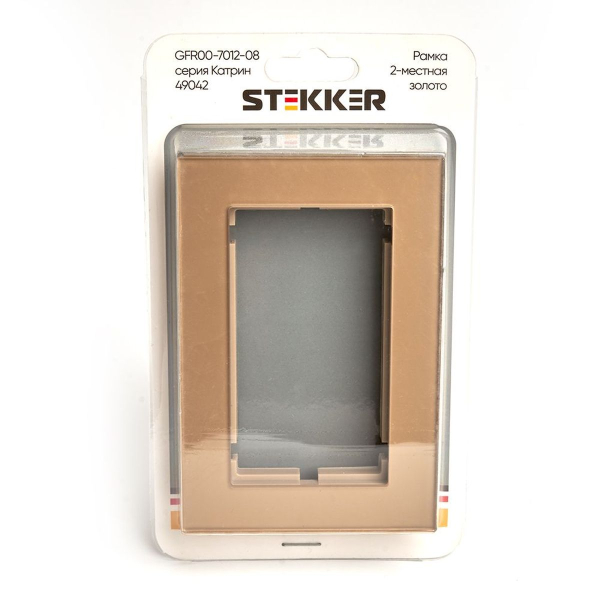 Рамка 2-постовая без перемычки Stekker Катрин золото GFR00-7012-08 49042