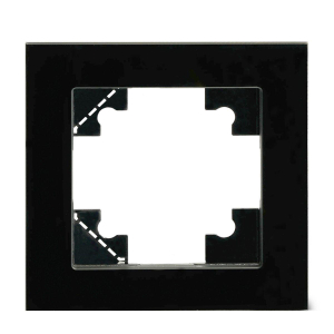 Рамка 1-постовая для сенсорных механизмов, подсветки Stekker Катрин черный GFR00-7001-05S 50304