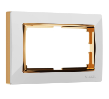 Рамка для двойной розетки Werkel Snabb белый/золото W0081933 4690389161209