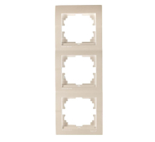 Рамка 3-ая вертикальная Lezard Deriy белый жемчуг 702-3000-153