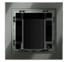 Рамка стеклянная Voltum S70 на 1 пост, (титан, стекло) VLS110106