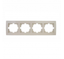 Рамка 4-ая горизонтальная Lezard Rain кремовая 703-0303-149