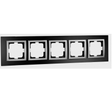 Рамка 5-постовая Mono Electric Style Glass чёрное стекло 107-720000-164