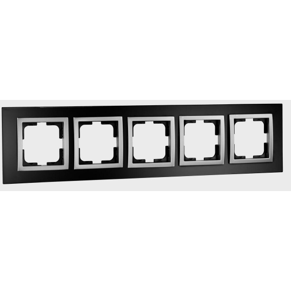 Рамка 5-постовая Mono Electric Style Glass чёрное стекло 107-720000-164 Рамка 5-постовая Mono Electric Style Glass чёрное стекло 107-720000-164