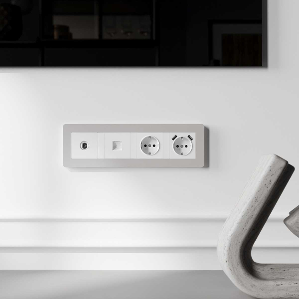 Рамка Werkel Split на 4 поста дымчатый/белый W0043067 4690389206108