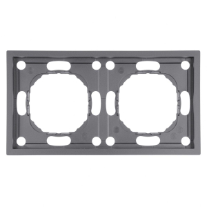 Рамка STEKKER, PFR00-5002-10 2-местная, серия Эмили, платиново-серый, soft touch 49963