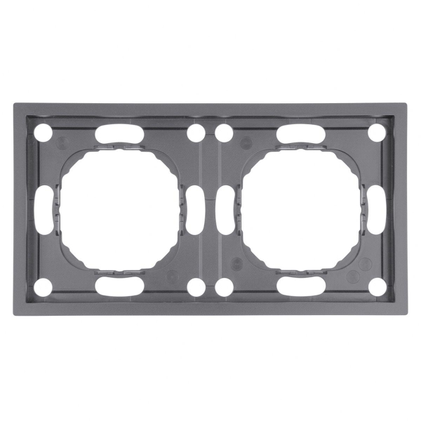 Рамка STEKKER, PFR00-5002-10 2-местная, серия Эмили, платиново-серый, soft touch 49963