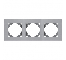 Рамка 3-местная, металл, STEKKER, MFR00-7003-03, серия Катрин, серебро 50019
