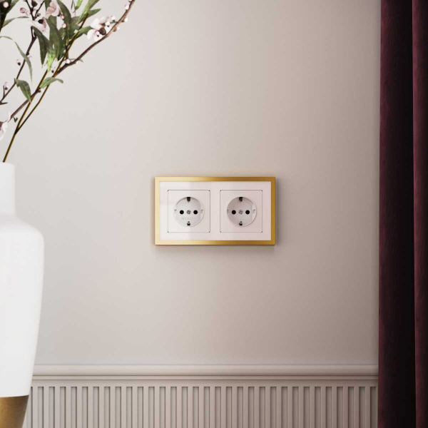 Рамка Werkel Baguette на 2 поста белый/золотистая латунь W0022853 a072283