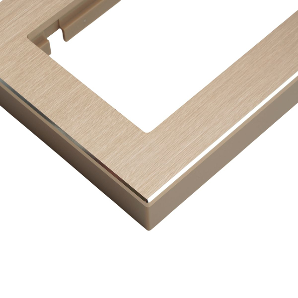 Рамка 2-местная (без перемычки), металл, STEKKER, MFR00-7012-02, серия Катрин, шампань 50030