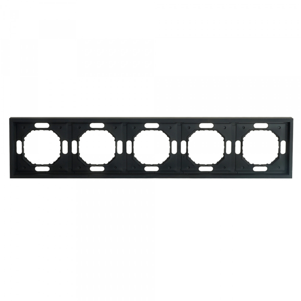 Рамка STEKKER, PFR00-5005-05 5-местная, серия Эмили, черный уголь, soft touch 49862 Рамка STEKKER, PFR00-5005-05 5-местная, серия Эмили, черный уголь, soft touch 49862