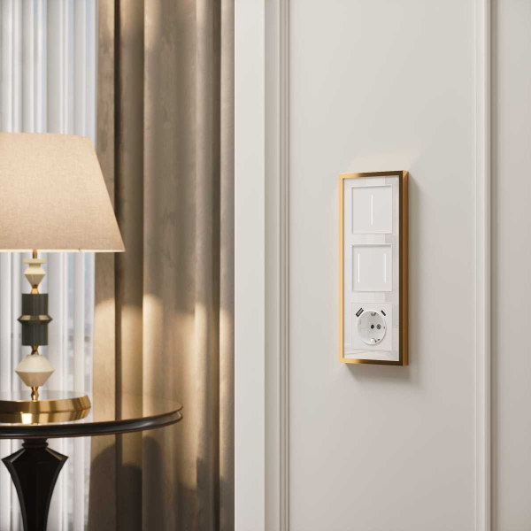 Рамка Werkel Baguette на 3 поста белый/золотистая латунь W0032853 a072284