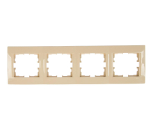 Рамка 4-ая горизонтальная Lezard Karina кремовая 707-0300-149