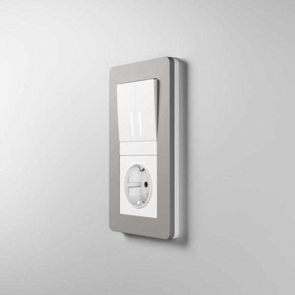 Рамка Werkel Split на 2 поста дымчатый/белый W0023067 4690389206061