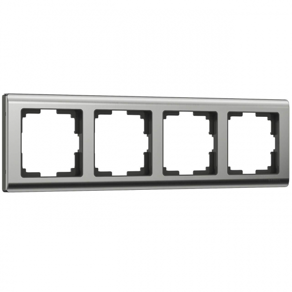 Рамка на 4 поста Werkel Metallic глянцевый никель W0041602 4690389159046 Рамка на 4 поста Werkel Metallic глянцевый никель W0041602 4690389159046