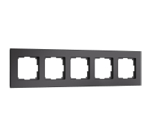 Рамка Werkel Senso на 5 постов черный стекло soft-touch W0053108 4690389214288