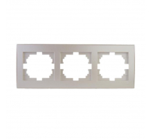 Рамка 3-ая горизонтальная Lezard Rain белый жемчуг 703-3030-148