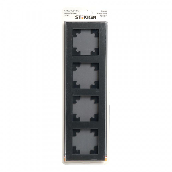 Рамка 4-постовая Stekker Катрин графит GFR00-7004-06 39542 Рамка 4-постовая Stekker Катрин графит GFR00-7004-06 39542