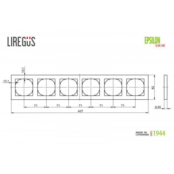 Рамка 6-постовая Liregus Epsilon шампань 28-3226 Рамка 6-постовая Liregus Epsilon шампань 28-3226