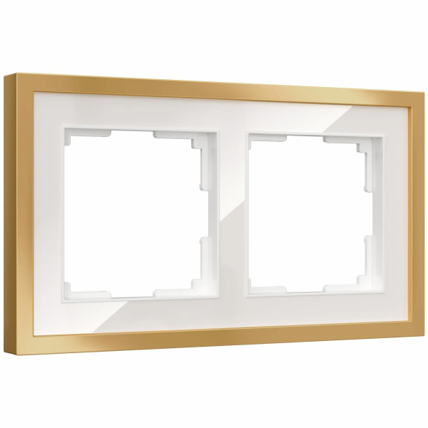Рамка Werkel Baguette на 2 поста белый/золотистая латунь W0022853 a072283