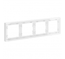 Рамка пластиковая Voltum S70 на 4 поста, (белый глянцевый) VLS100401