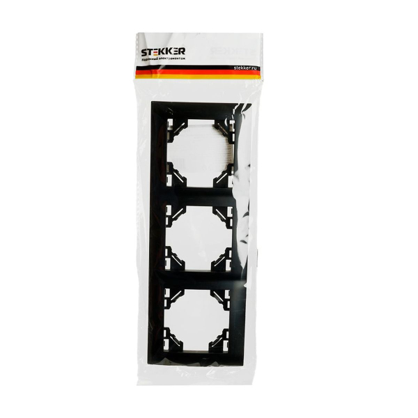 Рамка 3-постовая Stekker Эрна Элегант черный PFR00-9013-03 49663