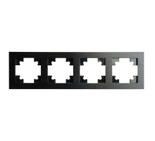 Рамка 4-местная, металл, STEKKER MFR00-7004-05, серия Катрин, черный 50024