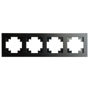 Рамка 4-местная, металл, STEKKER MFR00-7004-05, серия Катрин, черный 50024