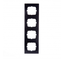 Рамка 4-ая вертикальная Lezard Karina черная 707-4200-154