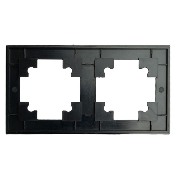 Рамка 2-местная, металл, STEKKER MFR00-7002-05, серия Катрин, черный 50016