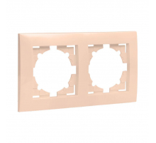 Валенсия рамка 2-местная кремовая EKF EWM-G-302-20