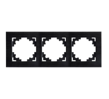 Рамка 3-местная, металл, STEKKER MFR00-7003-05, серия Катрин, черный 50020