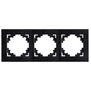 Рамка 3-местная, металл, STEKKER MFR00-7003-05, серия Катрин, черный 50020