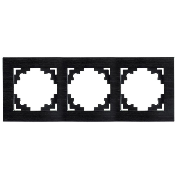 Рамка 3-местная, металл, STEKKER MFR00-7003-05, серия Катрин, черный 50020