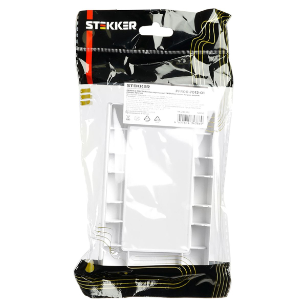 Рамка 2-местная (без перемычки), пластик, Stekker, PFR00-7012-01 Катрин, белый 50050