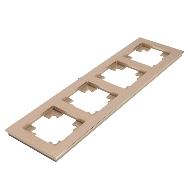 Рамка 4-местная, металл, STEKKER, MFR00-7004-02, серия Катрин, шампань 50022