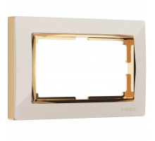 Рамка для двойной розетки Werkel Snabb слоновая кость/золото W0081932 4690389161148