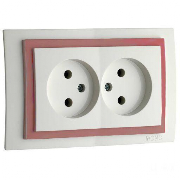 Вставка 2-модульная Mono Electric Larissa розовый 103-001200-153 Вставка 2-модульная Mono Electric Larissa розовый 103-001200-153