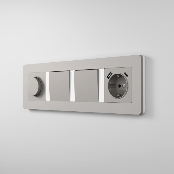 Рамка Werkel Split на 4 поста дымчатый/белый W0043067 4690389206108