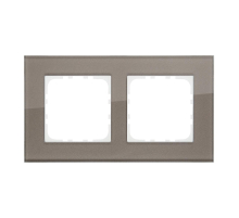 Рамка LK Studio 2-постовая, натуральное стекло (серо-коричневый) LK80 844219-1
