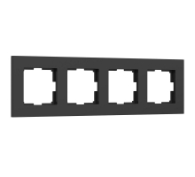 Рамка на 4 поста Werkel Slab черный матовый W0042908 4690389193477