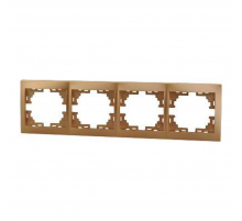 Рамка 4-ая горизонтальная Lezard Mira золото 701-1300-149