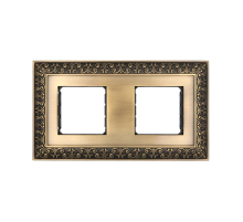 Рамка LK Studio 2-постовая декоративная металлическая в комплекте с суппортами (бронза), LK45 854220-1