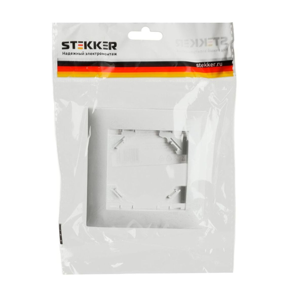 Рамка 1-постовая Stekker Эрна Элегант белый PFR00-9011-01 49629