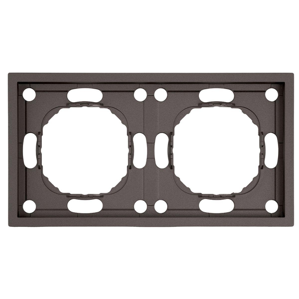 Рамка Stekker, PFR00-5002-09 2-местная Эмили, антрацит, soft touch 49937
