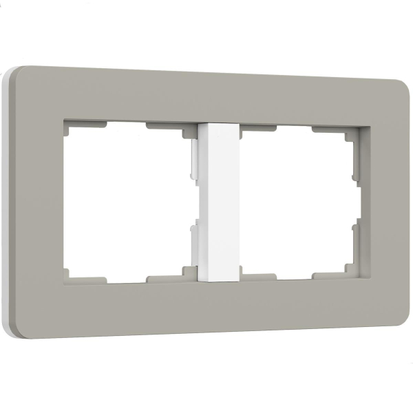 Рамка Werkel Split на 2 поста дымчатый/белый W0023067 4690389206061
