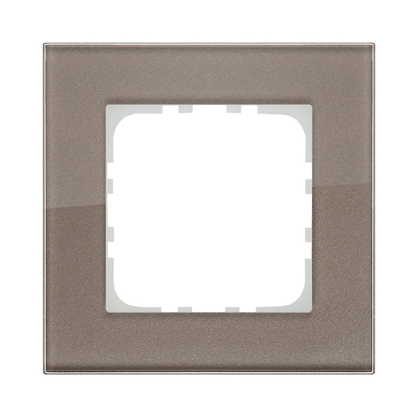 Рамка LK Studio 1-постовая, натуральное стекло (серо-коричневый) LK80 844119-1