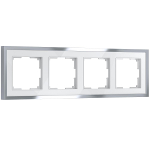Рамка Werkel Baguette 4 поста белый/серебро W0042850