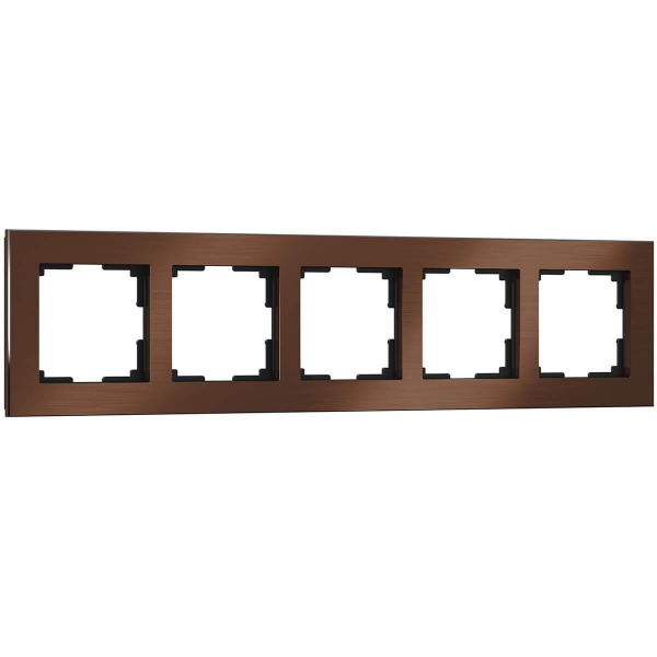 Рамка Werkel Aluminium на 5 постов алюминий коричневый WL11-Frame-05 4690389073724 Рамка Werkel Aluminium на 5 постов алюминий коричневый WL11-Frame-05 4690389073724